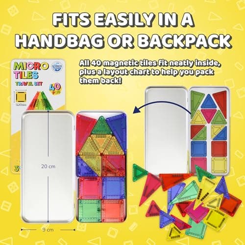 Science Kidz 40-Piece Mini Magnetic Tiles Travel Set With Storage Tin — view 5
