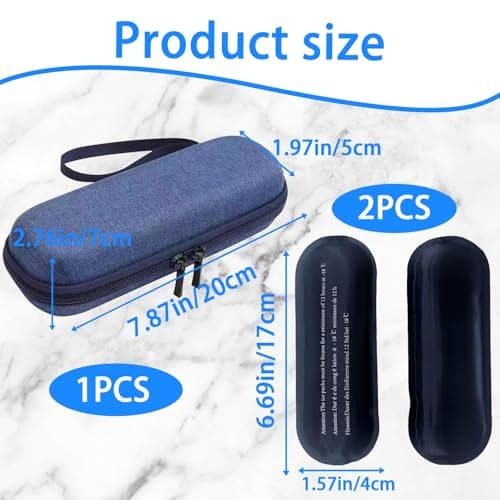 KPSRFG Insulin Cooler Travel Case, Monjaro Travel Case, Insulin Pen Case & Insulated Medicine Cool Bag - Injection Cooler Travels Cases, Portable Trave Cooler for Temperature-Sensitive Items（Blue） — view 2