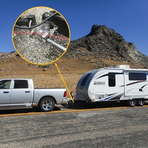 Osilly 6FT Trailer Breakaway Cable, Stainless Steel Spring Towing Brake Away Coiled Wire Strap with Pin, Automotive Brake Safety Wire Accessories, Universal for RV Trailer Camper Emergency — view 6