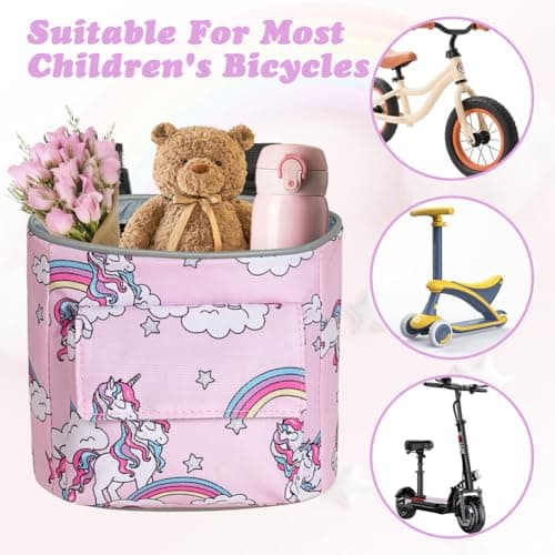 Flintronic Kids Bike Basket, Waterproof Bicycle Handlebar Bag, Detachable Bicycle Basket for Balance Bike — view 5