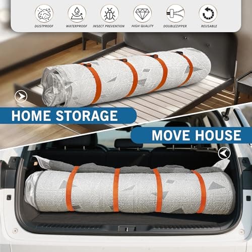 Mattress Vacuum Bag for Storage and Moving, Vacuum Mattress Bag with Straps for Latex, Hybrid and Foam Mattresses, Double/King Size — view 6
