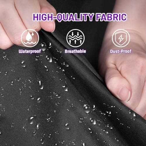 AMFUN Suit Bag with Zipper, Dance Costume Garment Bags for kids, Waterproof Hanging Suit Bags, Foldable Lightweight Garment Bags, Lightweight Clothes Cover for Wardrobe and Travel, Purple — view 3