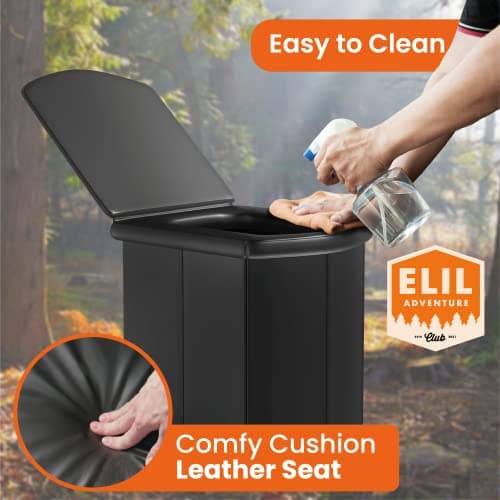 Portable Toilet for Adults Camping Porta Potty, Extra Tall Bathroom Emergency Seat for Car, Poo Powder with Trash Bag with Foldable Toilet with Lid,Carry Bag — view 4