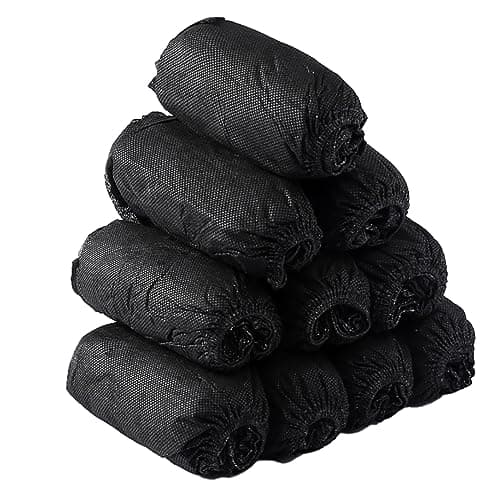 TAHUAON Disposable Boot & Shoe Covers 200 Pack (100 Pairs) Non-Slip, Durable, Indoor Protect Your Home, Floors and Shoes Black