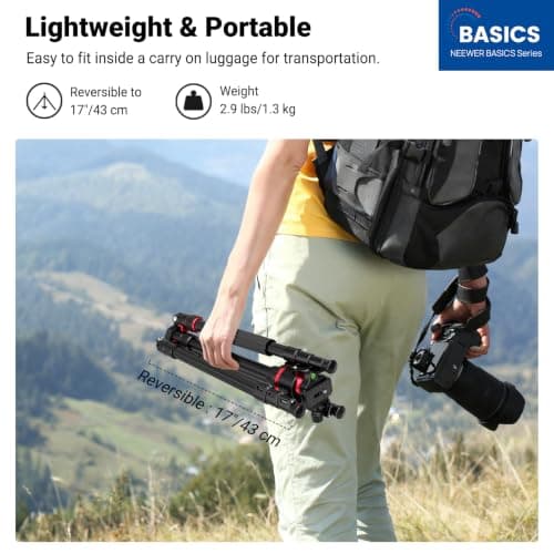 NEEWER BASICS TP14B 72" / 182 cm Compact Travel Tripod Monopod for Camera — view 2