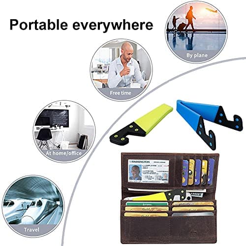 Kemoxan 10 Pack Foldable Small Phone Stand for Desk, Pocket Portable Kickstand, Colourful Cell Phone Travel Mount Compatible with Universal iPhone IPads Android — view 3