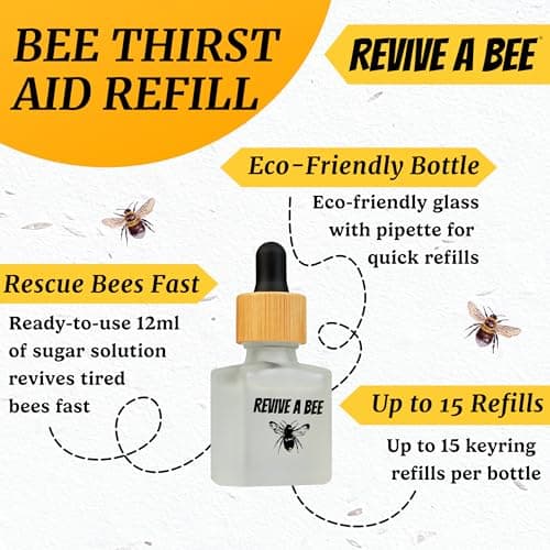 Revive a Bee Bamboo Bee Revival Kit Refill Bottle with Bee Sugar Water (12ml), Compatible with Revive A Bee Bee Revival Keyrings and Rescue Kits — view 2