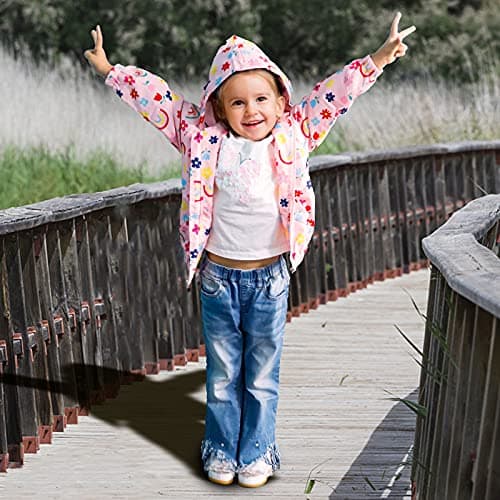 Bluesaly Baby Girls Jackets Hooded Toddler Outwear Kids Flowers Pink Coat — view 2