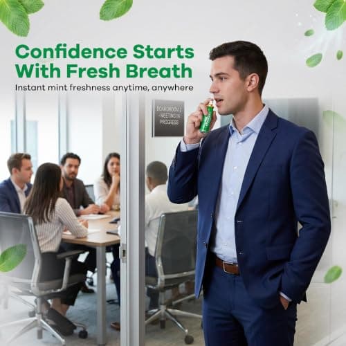 Fresh Mint Breath Spray, 3 x 20ml – Antibacterial Sugar Free Breath Freshener for Bad Breath & Smokers, Oral Hygiene Mouth Spray, Long Lasting Fresh Breath — view 6