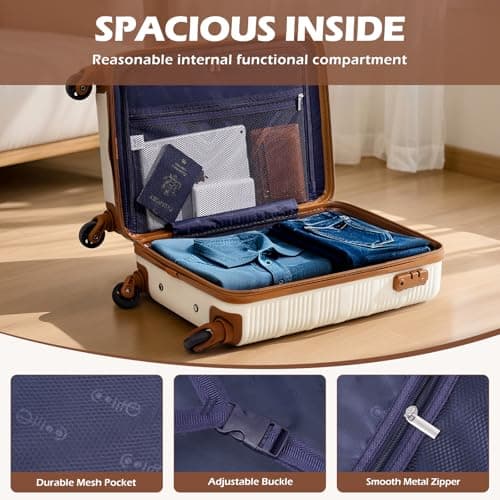 COOLIFE Cabin Suitcase 55x35x20cm for Ryanair, Carry On Suitcase — view 6