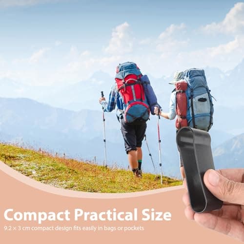 KOOLEVER 3 Pcs Walking Stick Strap Wrist Strap, Walking Stick Clip Holder for Mobility Aids, Black Fabric Walking Stick Accessories, Convenient for Folding Walking Sticks — view 4