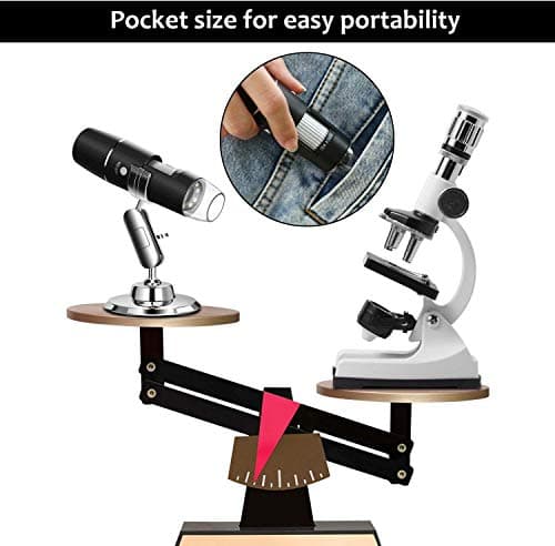 WADEO Wireless Digital Microscope, [1000X] [WiFi/USB] 8 LED Light Portable Handheld Microscope, Compatible with iOS, Android, Smartphone, Tablet — view 6