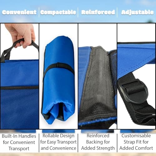 Andes Blue Folding Beach Chair Outdoor Garden Portable Seat — view 6