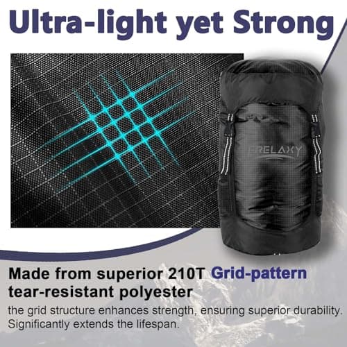 Frelaxy compression bag, 40% more storage space! Compression bag 11L / 18L / 30L / 45L, waterproof and ultralight sleeping bag: space saving camping equipment (black — view 3
