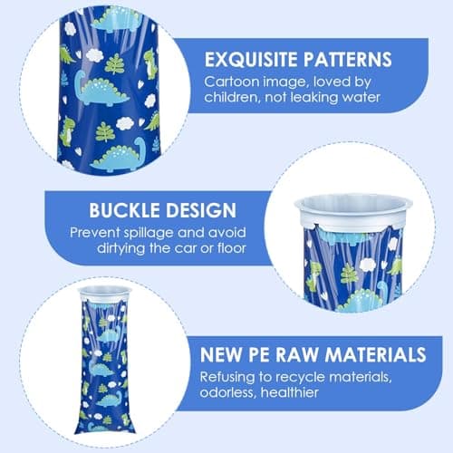 Luxvara 18 PCS Sick Bags,Vomit Bags with Ring,Portable Car Barf Bags1000 Ml,Emesis Bag Bag Children Cartoon,For Car Travel Aircraft Motion Morning Sickness Airsick — view 3