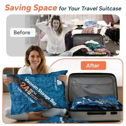 travel inspira Vacuum Bags for Travel with USB-C Rechargeable Pump 9 Pack — view 4