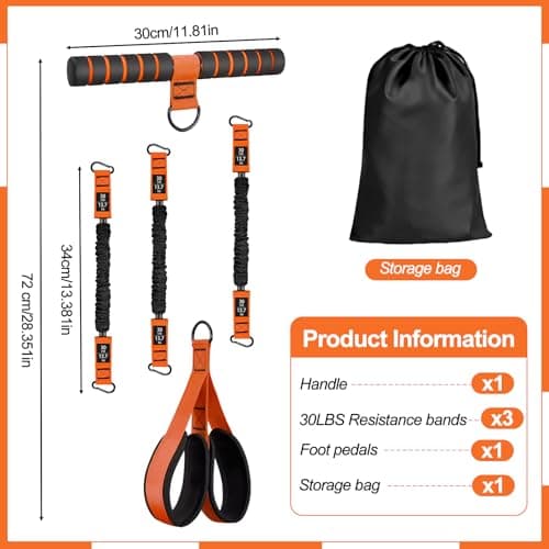 Upgraded Multifunction Pedal Resistance Band with Handle 30-90lbs — view 2