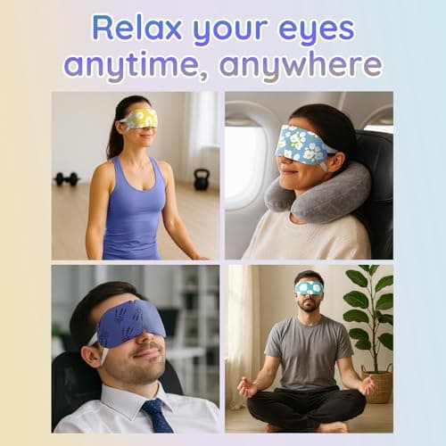 16 Pack Steam Eye Mask Variety Set Lavender Chamomile Jasmine and Unscented, Heated Eye Masks for Dry Eyes Puffiness and Relaxation, Self Heating Warm Compress for Sleep and Travel — view 6