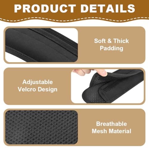 HOTUT 2 Pack Extra Thick Shoulder Strap Pad, Black Removable Universal Replacement Shoulder Pad, Fastener Cushions for Shoulder Bags, Backpack, Guitar Straps, Luggage Bags, Comfortable Support for Bag — view 3