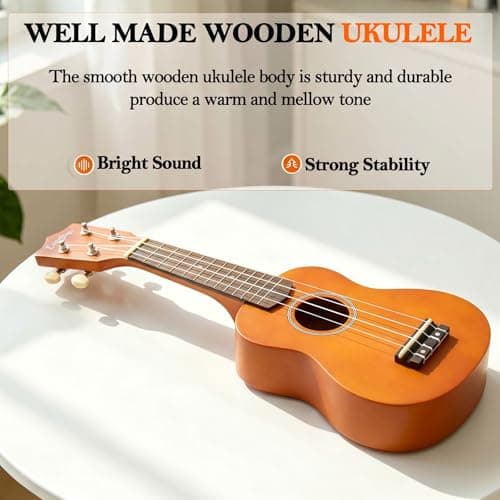 Soprano Ukulele Beginner Kit 21 Inch with Free Online Lesson Fast to Learn — view 5