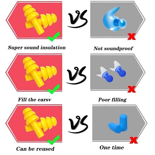 5 Pairs Reusable Silicone Ear Plugs, Noise Cancelling Ear Plugs, Waterproof Swimming EarPlugs, Snoring Sleeping Earplugs, Comfortable Hypoallergenic Material Earplugs for Work, Studying, Noisy Places — view 4