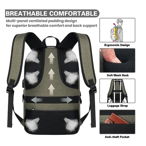 VSNOON Anti-Theft Laptop Backpack, 15.6-17.3 inch Business Laptop Bag — view 5