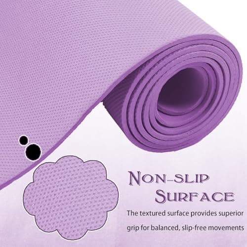LEIFIDE 10 Pack Yoga Mat Bulk 68'' x 24'' x 4mm Thick Yoga Mat, Purple — view 5