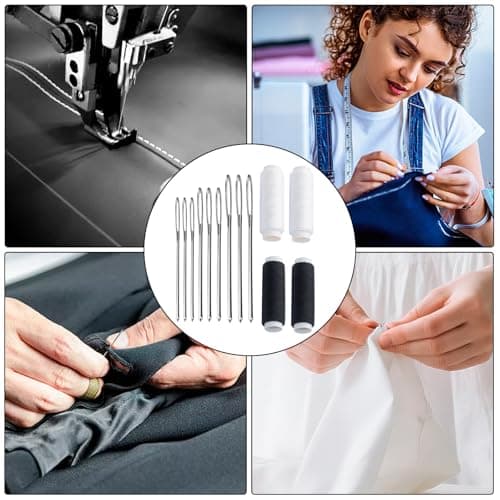 Black and White Sewing Thread, Materials and Fabrics Suitable Hand-Sewing — view 6