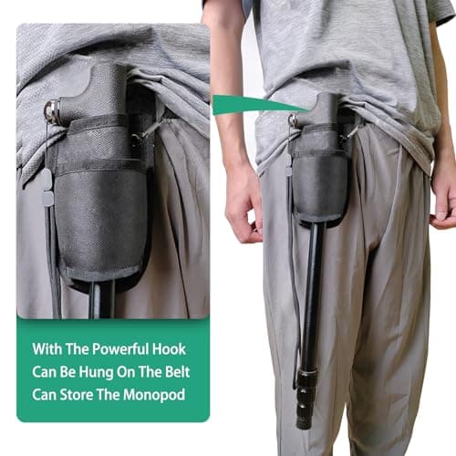Rigych Monopod Adapter Walking Stick Cane Handle with Waist Bag Set for Trekking Pole Hiking Climbing Photography — view 5