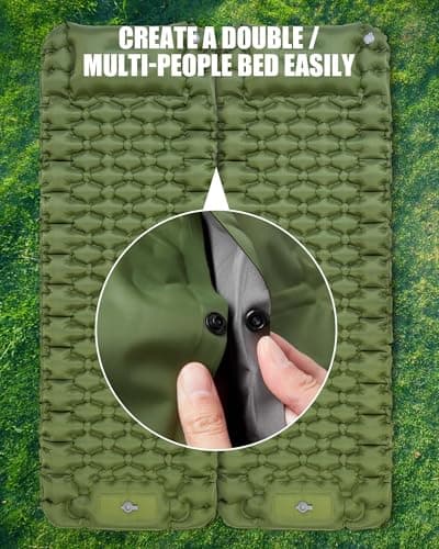 AKSOUL Self Inflating Sleeping Camping Mat: Lightweight & Compact Air Inflatable Camp Mattress with Built-in Foot Pump Thick Bed Roll Sleep Pad for Hiking BackpackingTravel — view 5