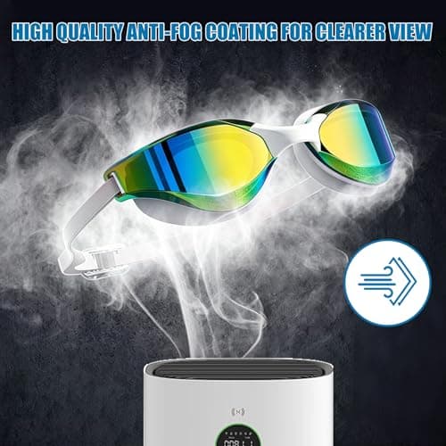 Mtbricey Swim Goggles Anti Fog Lenses with 360° Soft Silicone Seal Wide Panoramic View Integrated Adjustable Head Strap Leakproof Comfortable Swimming Goggles for Pool Beach Outdoor Use (White) — view 4