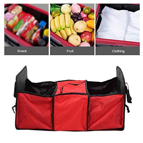 Pttonetsdd Car Trunk Storage Organizer Folding Insulated Cooler Box (Red) — view 3