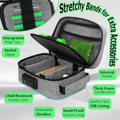 HNSHAG Odor Resistant Storage Bag with Combination Lock, Lockable Travel Organizer Case for Spices, Tea, Coffee, Personal Items, Home and Travel Use, Father’s Day Gifts Storage Box for Men — view 2