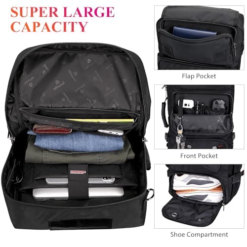 WITZMAN Carry on Travel Backpack for Men Airline Approved Fits 16" Laptop — view 3