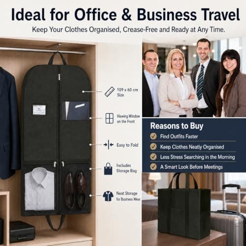 Heavy Duty Business Suit Covers for Men, 60x109cm Suit Bags for Men Travel — view 2
