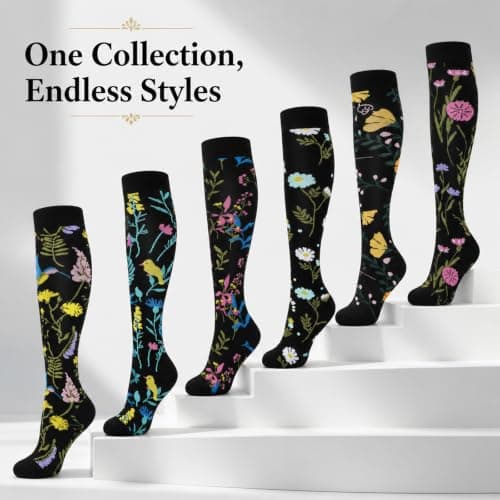 LEOSTEP Compression Socks 6 Pairs for Women Men, 20-30mmHg Support — view 4