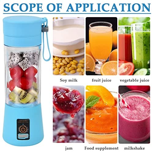 TIMESETL Portable Blender, Personal Blender Portable Juicer Cup Fruit Mixer USB Charger Mini Juice Blenders for Smoothies and Shakes,with 6 Power Blades Travel Blenders for Travel Gym Outdoor — view 6