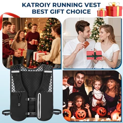 Kartoiy Running Vest Women with Water Bladder, Adjustable Running Hydration Vest Mens, Lightweight & Breathable Hydration Backpack for Trailrunning Hiking Marathon Cycling(Black) — view 4
