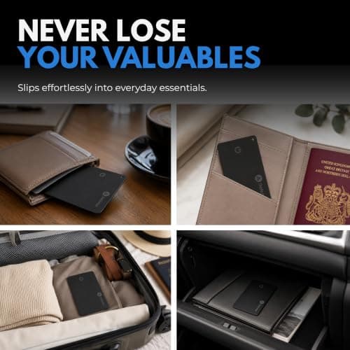 Card Defender Finder Bluetooth Wallet Tracker Card Compatible with Apple Find My & Android Find Hub, Global Tracking for Wallets, Bags & Luggage, Rechargeable Battery, IP68 Waterproof — view 3
