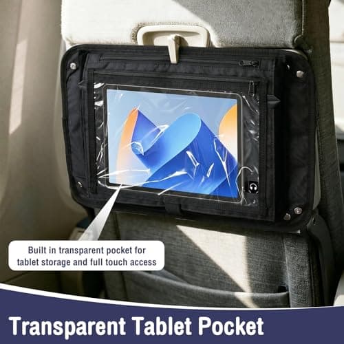 Anihet Kids Tray Table Cover, Foldable Airplane Travel Tray Cover with Clear Pocket, Universal Airplane Must Haves Travel Essential for Plane, Train, High Chair(Black) — view 4