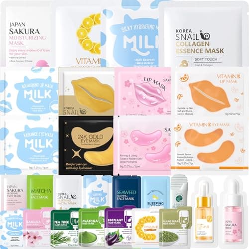 28PCS Skincare Gift Set, Beauty Gifts Sets for Women, Pamper Gifts for Women with Face Masks,Mud Mask,Sleeping Face Mask, Serum,Lip Mask,Eye Patch Girls Gift for Travel Skincare Set