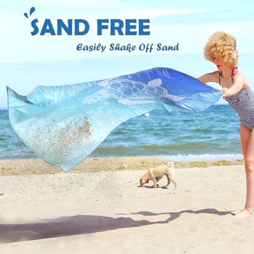 Anavasi 2 Pack Microfibre Beach Towels for Adults, 180 x 90 cm with Net Bag — view 5