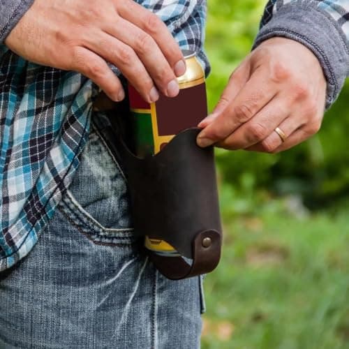 PU Leather Beer Holster Bottle Holders 2PCS Beer Holster Belt PU Leather Bottle Belts Cool Accessories Drink Waist Bag Holder For Outdoor Picnic — view 6