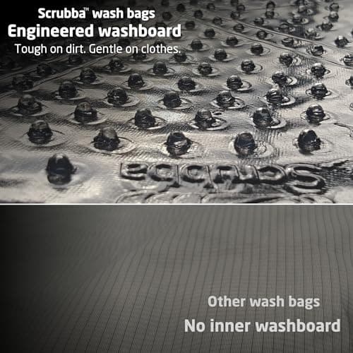Scrubba Wash Bag - Patented Washboard-in-a-Bag™ Portable Travel Washing Machine for Camping, Backpacking, Cruises & Hotels - Pack Light, Wash Clothes Anywhere in Minutes (~140g) — view 5
