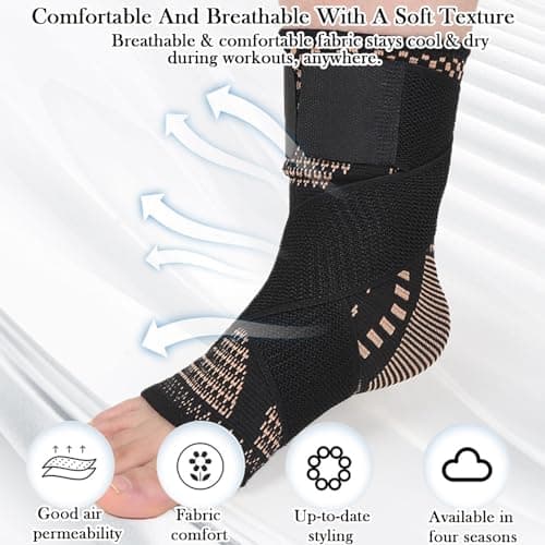 2 Pack Ankle Brace, Adjustable Ankle Support with Strap for Sprained Ankle — view 3