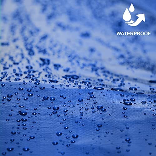 ANSIO Tarpaulin 3m x 4m Pack of 2 Water-resistant Tarp with Eyelets - Blue — view 3