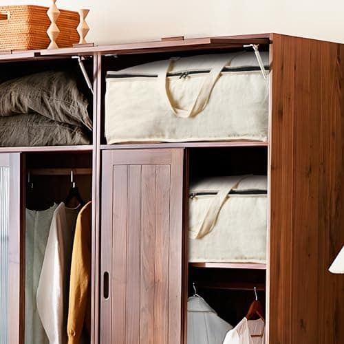 Belinlen 2 Pack Canvas Storage Bags Cotton Natural Closet Soft Storage Bags — view 6