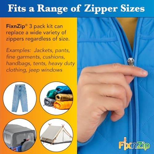 FixNZip® Zipper Repair Kit - 3 Pack - Nickel — view 3