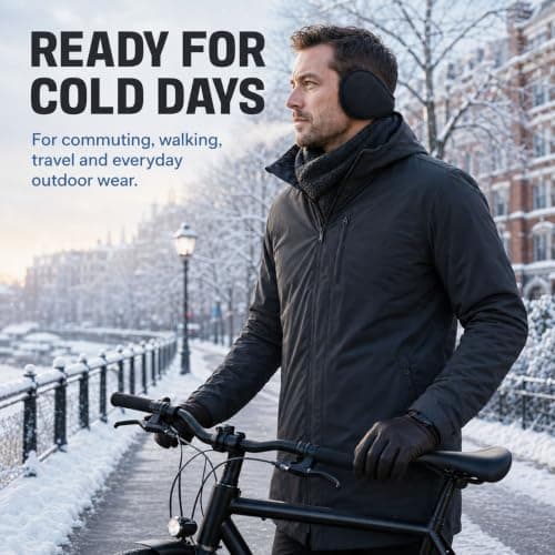 NWDEY 2 Pack Winter Warmers Ear Muffs for Women and Men，Black*Navy — view 4