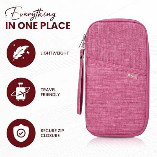 Vinsani Passport Holder Travel Wallet, RFID Blocking Document Organiser — view 2